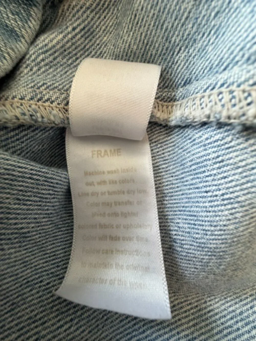 Frame Rangley Denim Beltled Jacket Light Wash Size XS 100% Cotton USA Utility